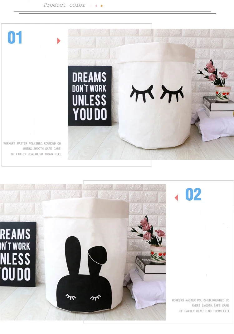 2019 Cotton and linen Folding Laundry Basket Toy Storage Box Bag Cotton Washing Dirty Clothes Big Basket Organizer