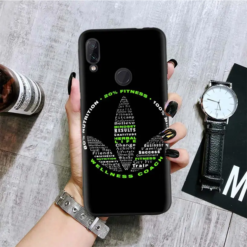 Herbalife черная крышка чехол для телефона для Xiaomi Redmi Note фотоаппаратов моментальной печати 8 7 7S 7A 6 S2 GO K20 Pro 6A mi 6X 5X A1 CC 9 8 Coque - Цвет: BA056-8