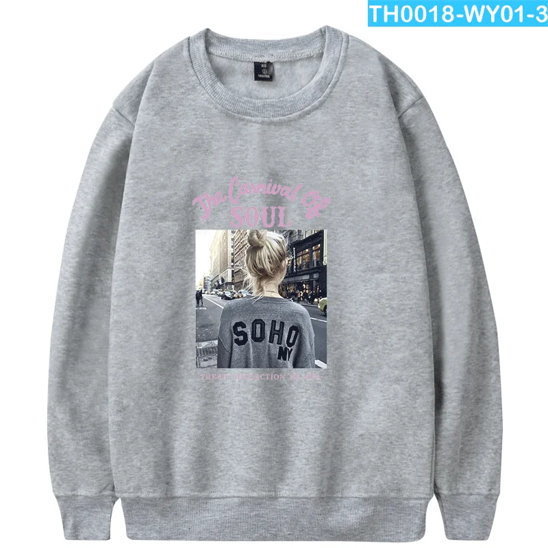 Grey WAMNI/Прямая поставка; Повседневная уникальная уличная толстовка с круглым вырезом; корейская модная Толстовка - Цвет: Grey