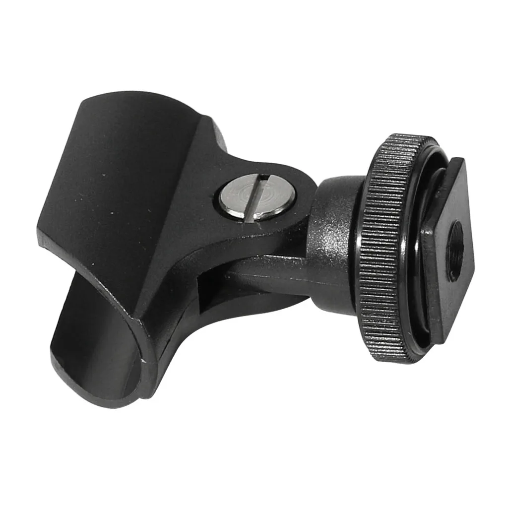 Mini Hot Shoe Mount Microphone Clip Stand Bracket Fit Interview Shotgun Mic