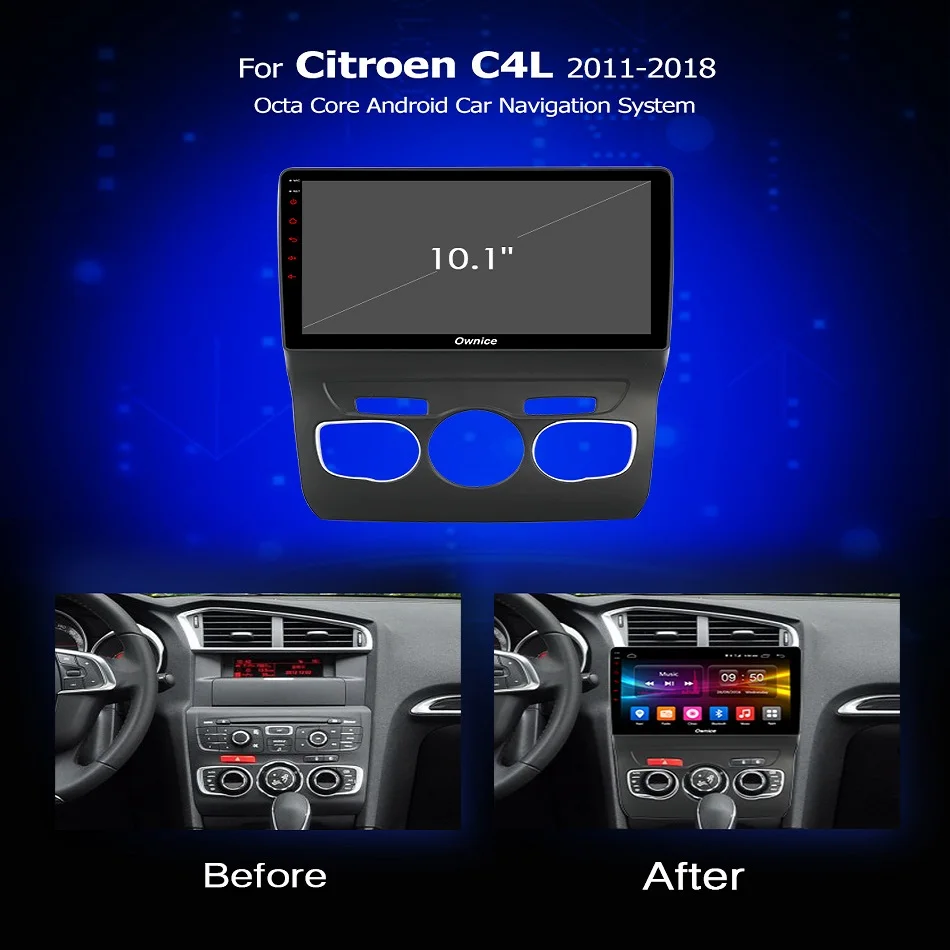 Perfect Ownice 8Core Android 9.0 Car DVD GPS Navi Player Car Stereo k3 k5 k6 For Citroen C4 C4L 2011 - 2018 Radio 4G LTE DSP Optical 360 1