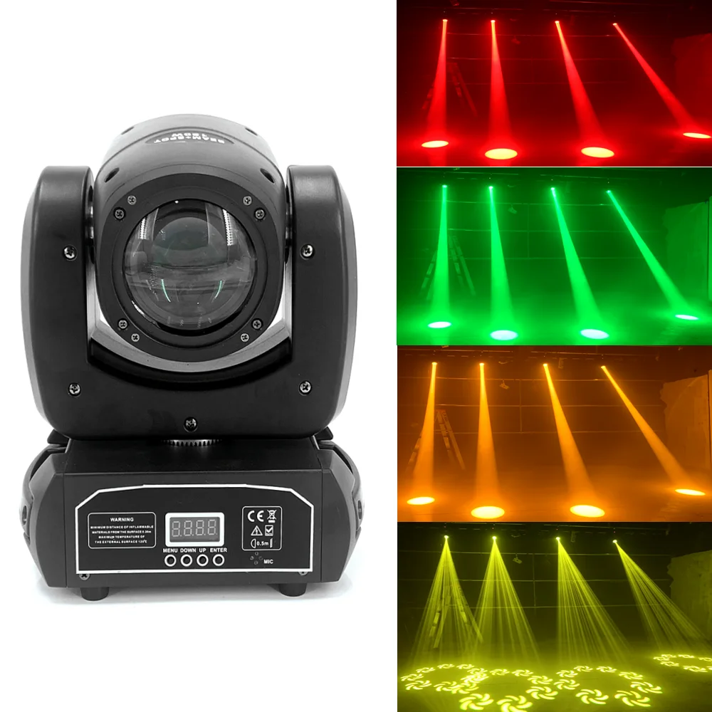 Mini luz LED de cabeza móvil, haz de 120W, punto + 8 prismas giratorios,  dj, dmx, efecto de luz de escenario - AliExpress