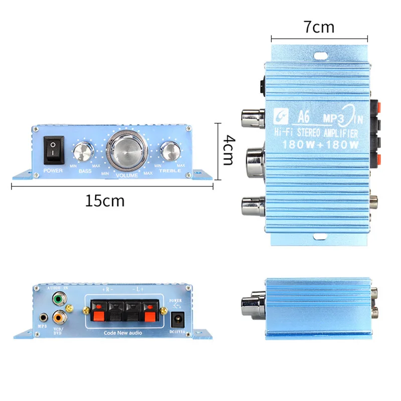 TDA7056 Mini Amplifier Audio Board 2.0 Channel 40W*2 Car Speaker HIFI Stereo Amplifiers DC12-25V DIY Amp For Car Computer Sound