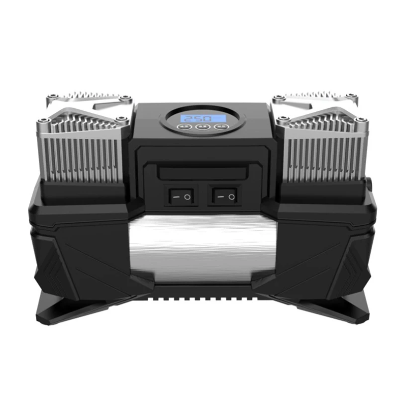 12V Vehicle Mounted Double Cylinder Portable Digital Tire Inflation Pump High-Power Tire Air Compressor Car Air Pump