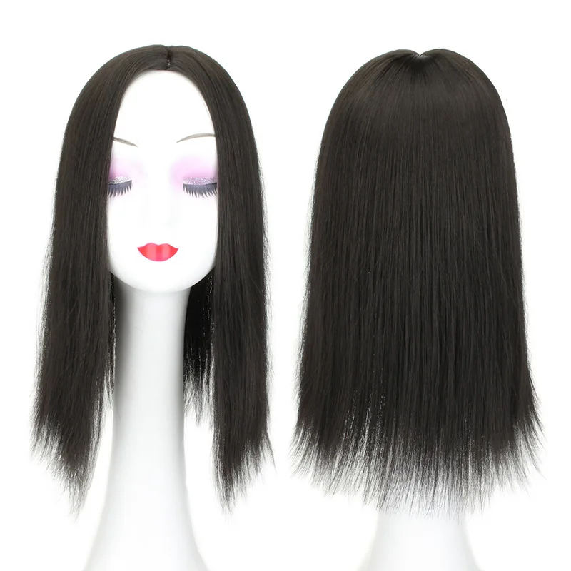 Goedkoop Vrouwen Haar Topper Stuk Synthetisch Haar 3 Clips In Een Stuk Hair Extension Lange Rechte Hoge Temperatuur Fiber