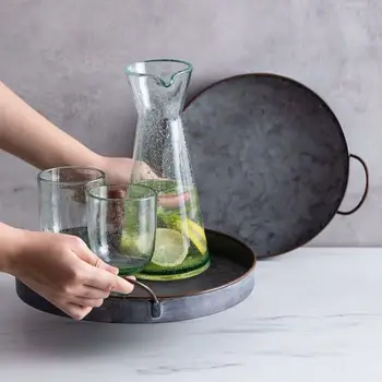 

Retro Round Storage Iron Bread Tray Photography Tray Wrought Props Home Decoration