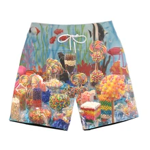 Shorts Men Summer Hot Sale Beach Shorts Homme Casual Style Loose Elastic Fashion Brand Clothing chocolate 3D Short Pants