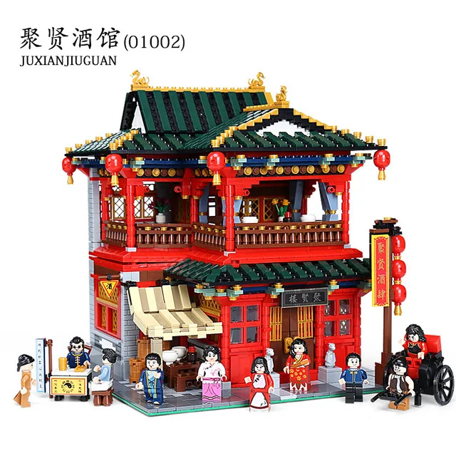 XingBao MOC, китайский стиль, креативная уличная древняя архитектура, модель, строительные блоки, наборы блоков, наборы для дома, развивающие игрушки - Цвет: 01002