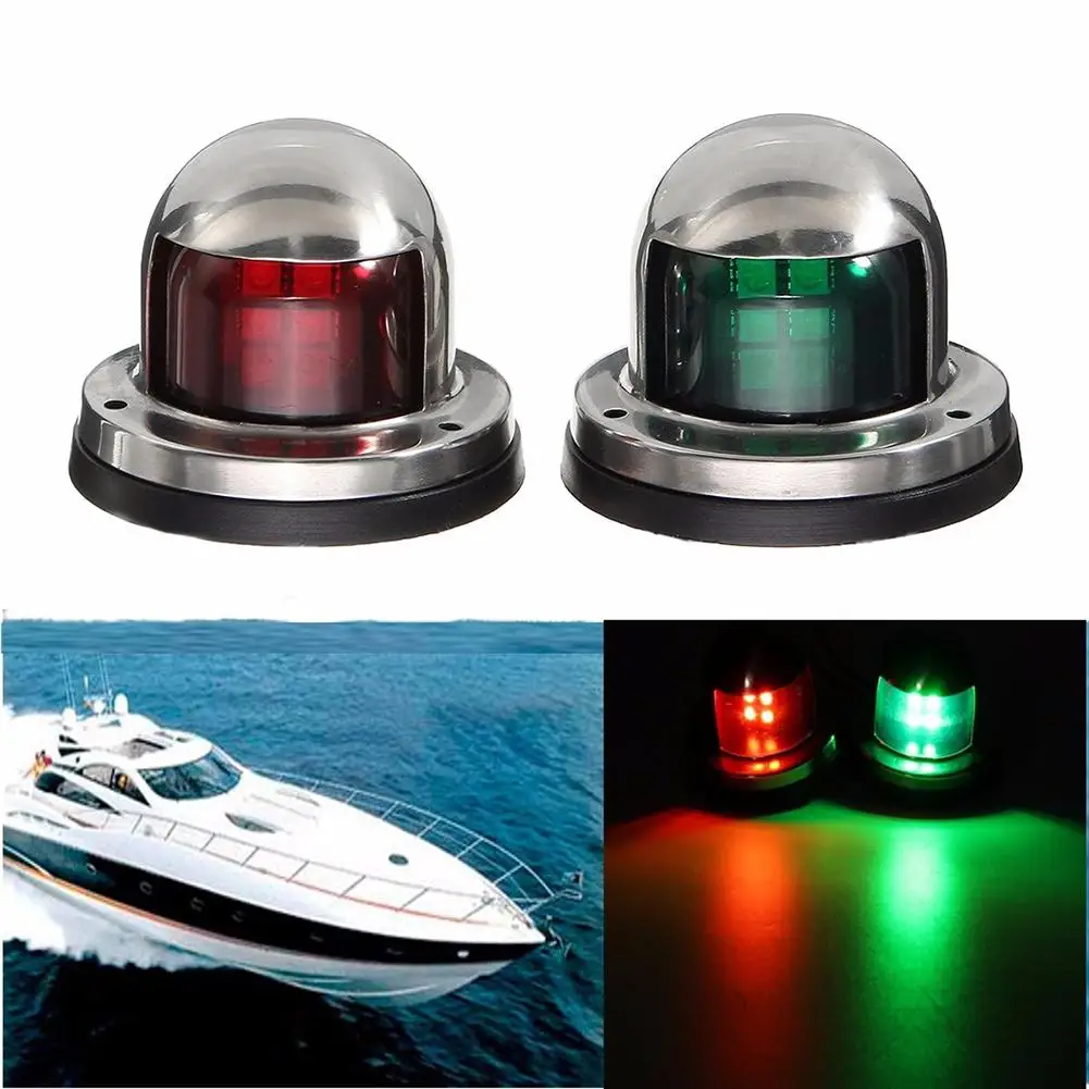 

2Pcs Red + Green Stainless Steel 12/24V Marine Boat Yacht LED Navigation Light