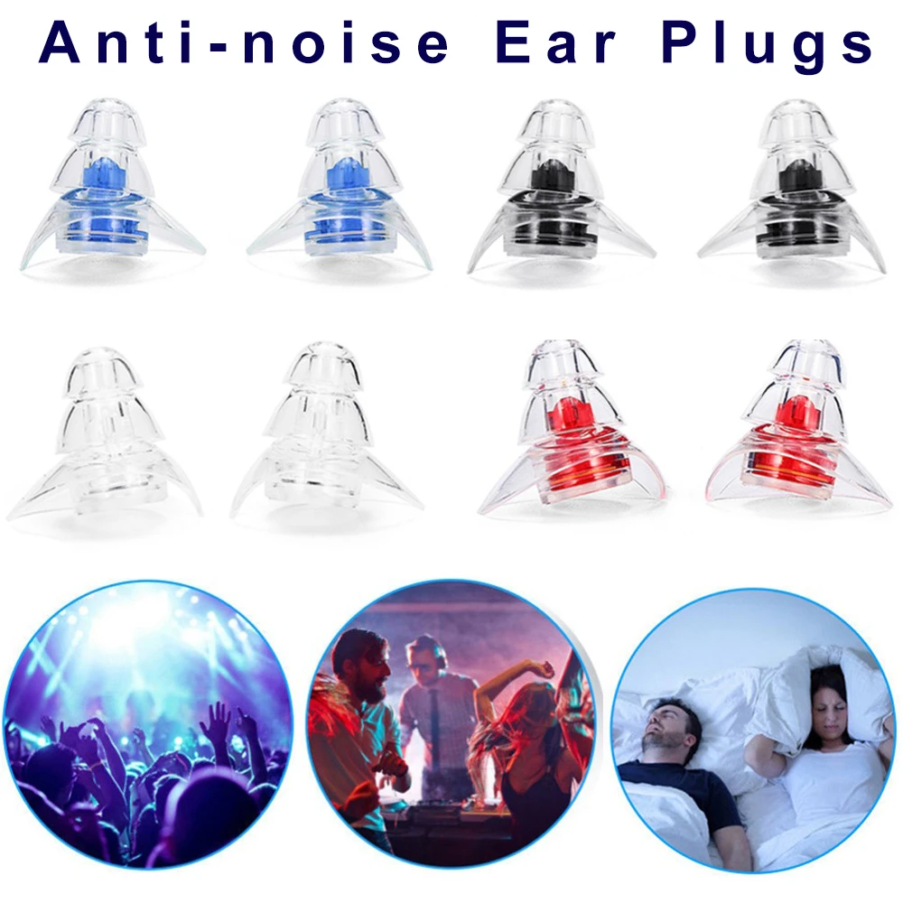 1 Pair Soft Silicone Ear Plugs Ear Protection Reusable Professional Music Earplugs Noise Reduction For Sleep DJ Bar Bands Sport safety footwear