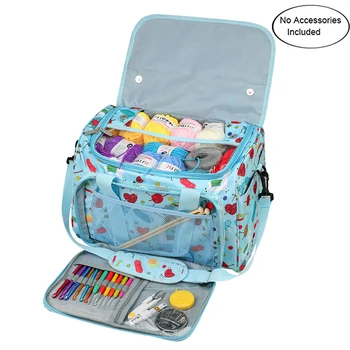 

Knitting Tote Bag Yarn Storage Bag with Inner Divider for Thread Wool Yarn Crochet Hooks Knitting Needles and Sewing Accessories