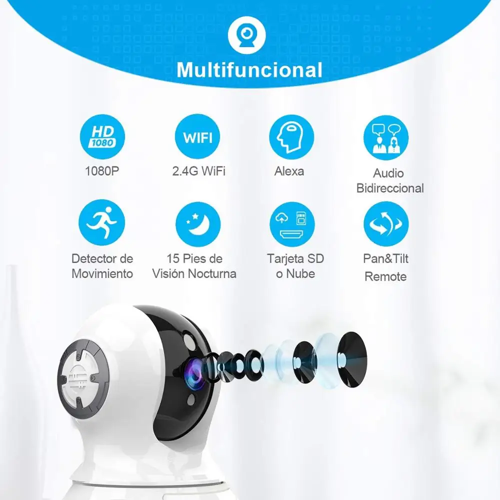 Flylinktech 1080P HD IP Camera 2-Way Audio Night Vision Motion Detection CCTV WiFi ip Cameras Indoor Home Security Baby Monitor