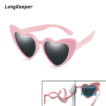 

Heart Kids Sunglasses Polarized Fashion Baby Sun Glasses Ultra-soft Silicone Safety Boys Girls Goggles Children Eyeglasses UV400