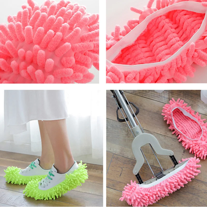 1PCS Kitchen Accessories Tool Shoes Cover Drag Mop Waterproof Lazy Shoe Covers Clean Slipper Home Floor Dusting Cleaning Gadget shoe cover mop