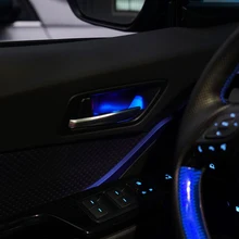 Светильник на переднюю и заднюю дверную ручку для Toyota CHR, красный и синий цвета, светильник на дверную чашу для Toyota C-HR