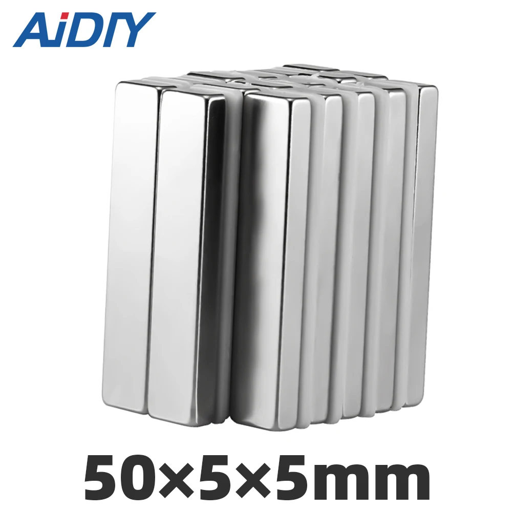 AIDIY 3/5/10 шт 50x5x5 мм неодимовый магнит супер мощная блок квадратный редкоземельные магниты 50*5*5 мм
