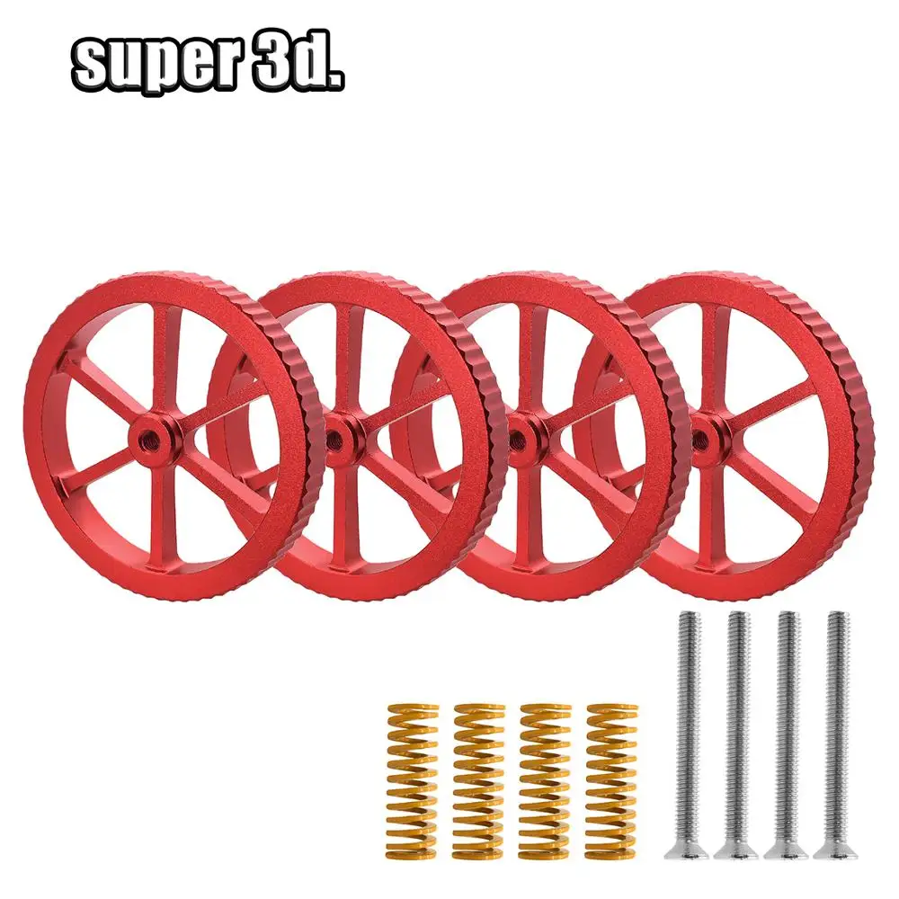 Alumínio Atualizado Mão Torção Nivelamento Porca Peças de Impressora 3d Hot Bed Die Springs m4 Parafusos Ender Pro Cr20 Pcs - Imagem 4