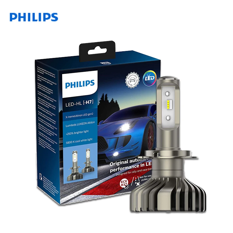 PHILIPS light bulbs for auto H7 12V-LED (PX26d) 5800K 6000K 6200K 25 W/14 W X-Treme Ultinon LED gen2 (k. pack. 2 pcs) + Pen W5W |