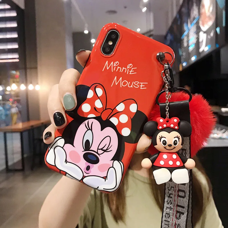 3D мультфильм маленький Стич волосы мяч шнур силиконовый чехол для iPhone 7 8 X XR XS MAX 6 plus samsung Galaxy S10 S9 S8 Note 9 чехол - Цвет: K