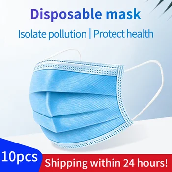 

10pcs Dust Respirator Protection Unisex Mouth Mask Disposable Non-Woven Masks Three-layer Filter Anti-dust Face Mask