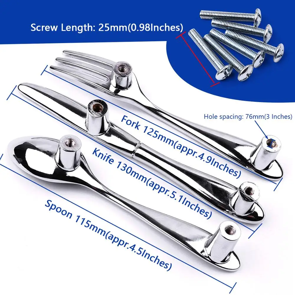 15 шт./лот вилка ложка из цинкового сплава нож для кухни шкафа ящика ручки