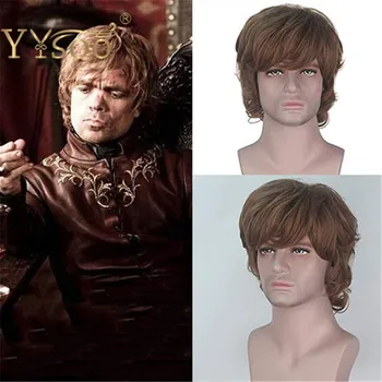 

YYsoo Game of Thrones A Song Ice and Fire Tyrion Lannister Cosplay Wigs Short Curly Golden Brown Unisex Hair Costume Wig