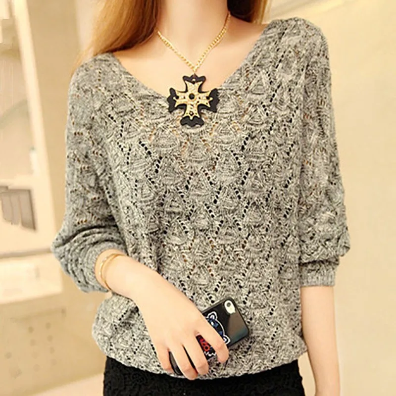 

2020 New Loose V-neck Women's Knitwear Low-Cut Sweater