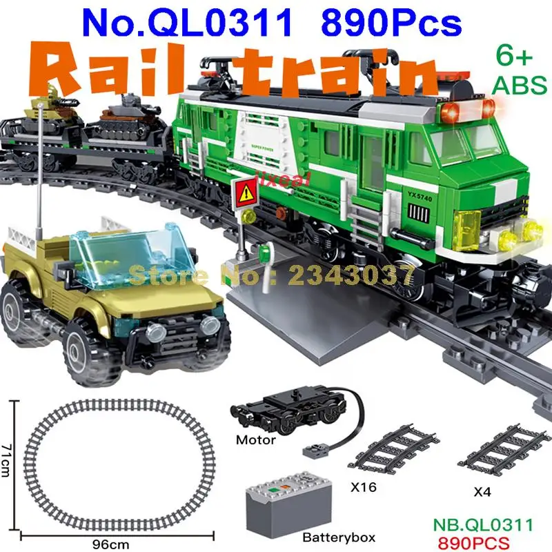 green lego train set