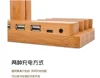 4 USB Ports 3 in 1 Phone Watch Disassemble Bracket Charging Dock Stand Station Bamboo Base Charger Holder For Smartphone Tablet 3