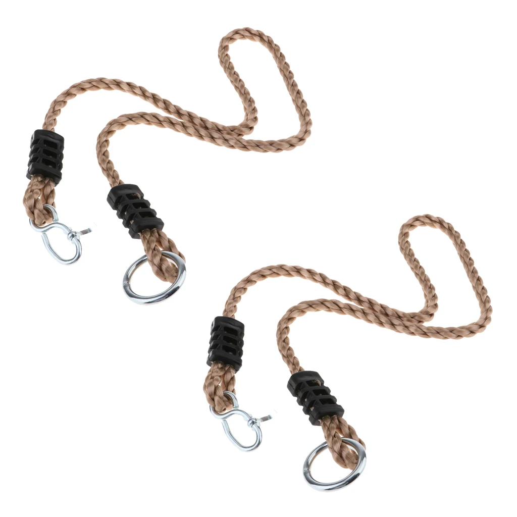 2pcs Length Adjustable Nylon Rope/Hanging Tree Strap for Outdoor Swings/Hammock/Playground Set Accessories - 3ft