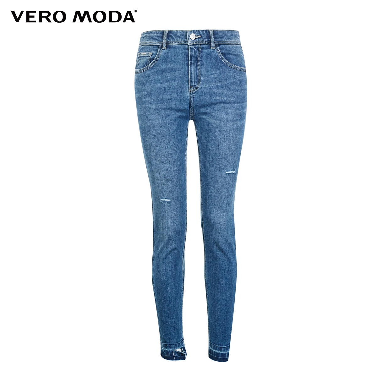 Vero Moda Новые поступления потертые необработанные манжеты облегающие укороченные джинсы | 318449521