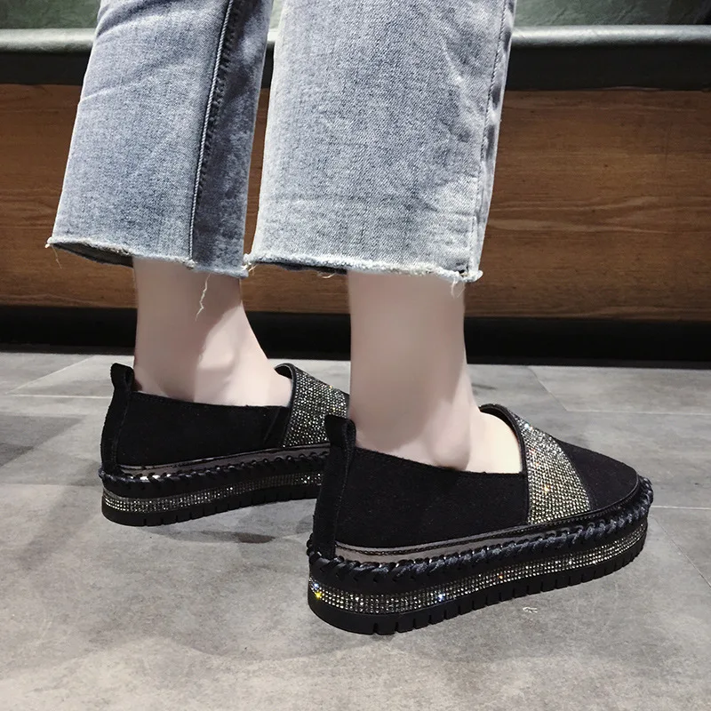 

Thick Bottomed Shoes Women's 2019 Spring And Autumn New Style Fashion Man-made Diamond Online Celebrity WOMEN'S Casual Shoes Ver
