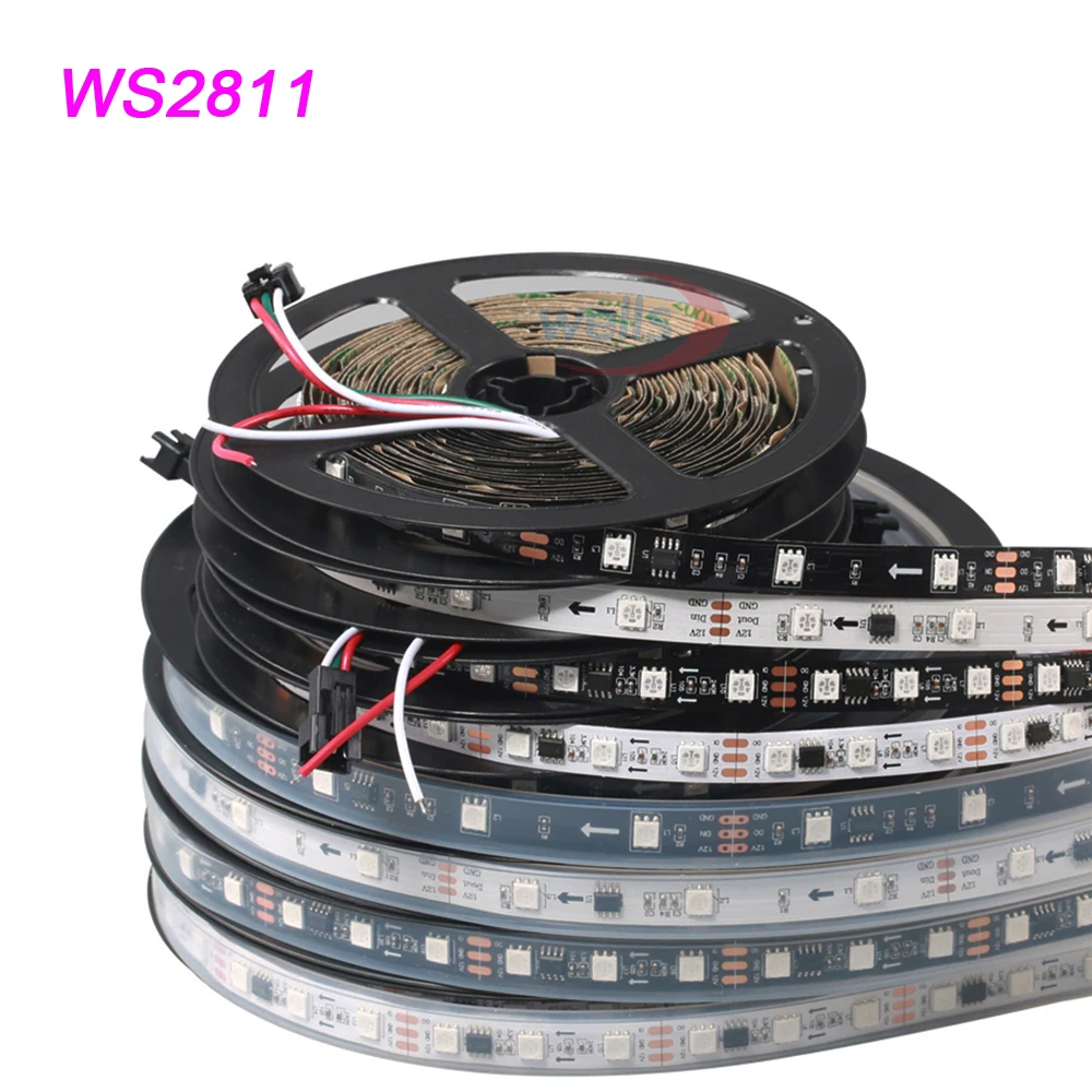 Светодиодная лента WS2811 30/48/60 светодиодов/м 10/16/20 шт. микросхема ws2811 метр 12 В