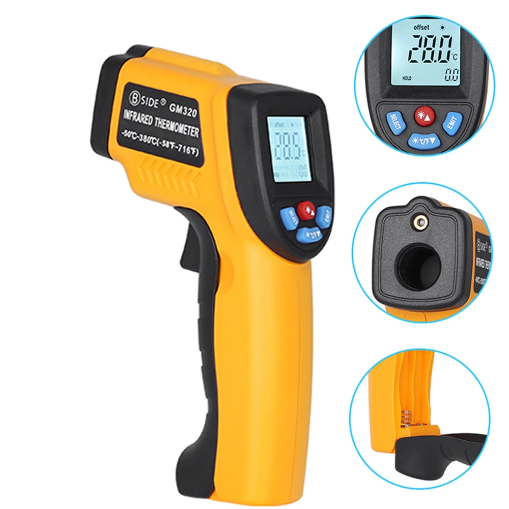 

GM320 LCD IR Infrared Thermometer Non-Contact Digital Pyrometer Temperature Meter Point -50~380 Degree Termometr