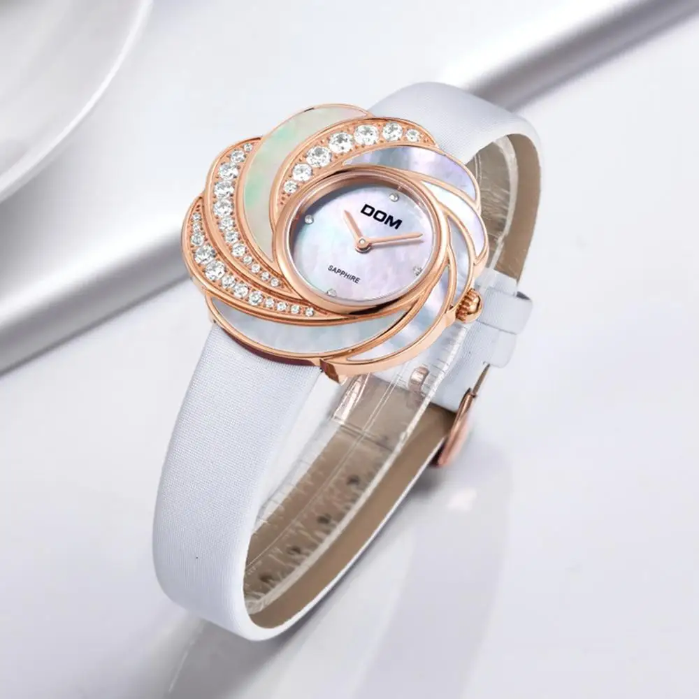DOM Brand Luxury Women Quartz Watches Fashion Women Dress Wristwatch Ladies Luxury Quartz Watch Leather Strap Watch G-655