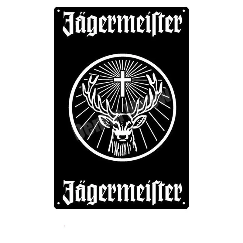 Jagermeister винтажная металлическая жестяная вывеска, украшение для паба, бара, олень, пивная рекламная тарелка, ликер, пивная настенная наклейка, домашний декор, N276