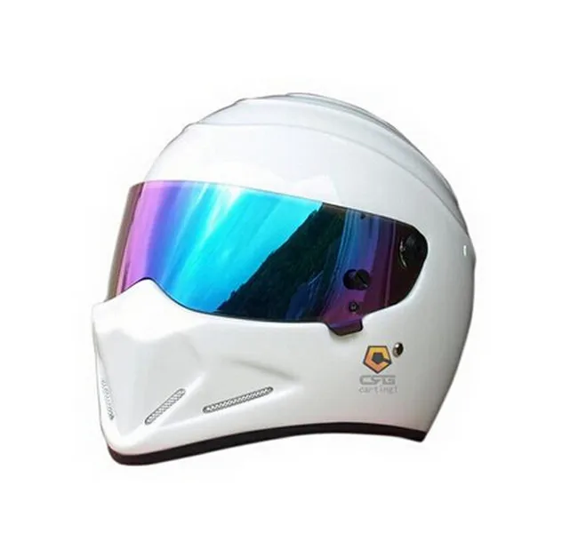 

StarWars motorcycle helmet FRP SIMPSON, Star Wars pig helmet ATV - 4 Stig. White