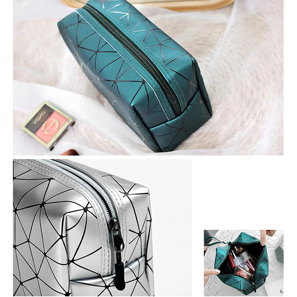 Multifunctional Cosmetic Bag Women Leather Makeup Organizers Travel Make Up Necessaries Organizer with Lined Wash Toiletry Bags
