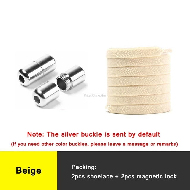 New Elastic Laces without ties Shoelaces for Sneakers Flat No Tie Shoe laces Kids Adult Quick Shoe lace Rubber Band Shoestring Beige