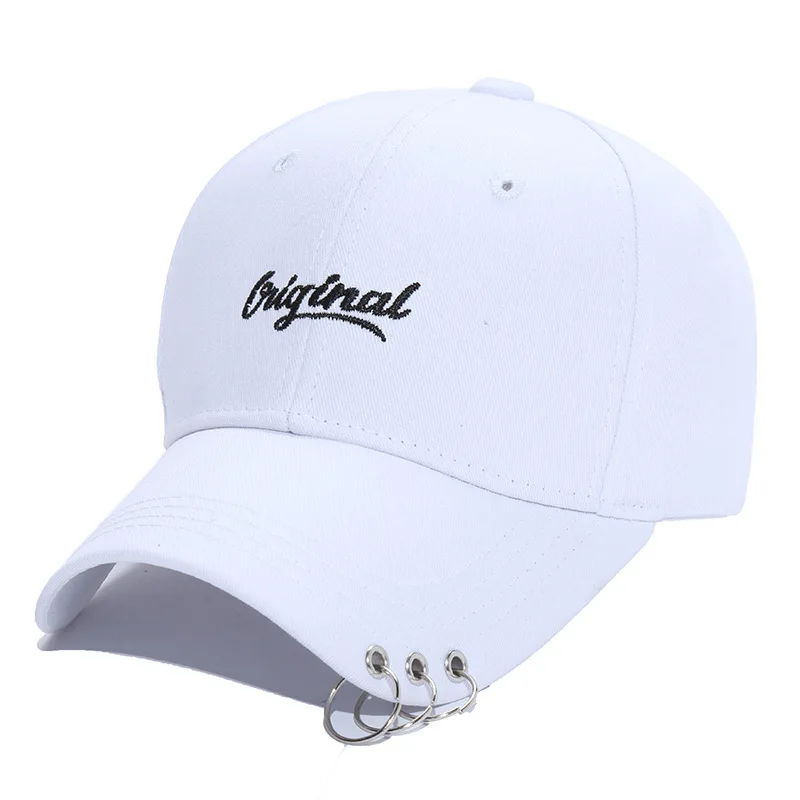 

New Style Korean-style Couples Baseball Cap Nursing Travel Topee English Circular Ring Decoration Brim Hat Customizable