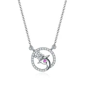 

S925 Sterling Silver Necklace Pendant Classic Exquisite Wild Temperament Female Peacock Inlaid Zircon Item Pendant