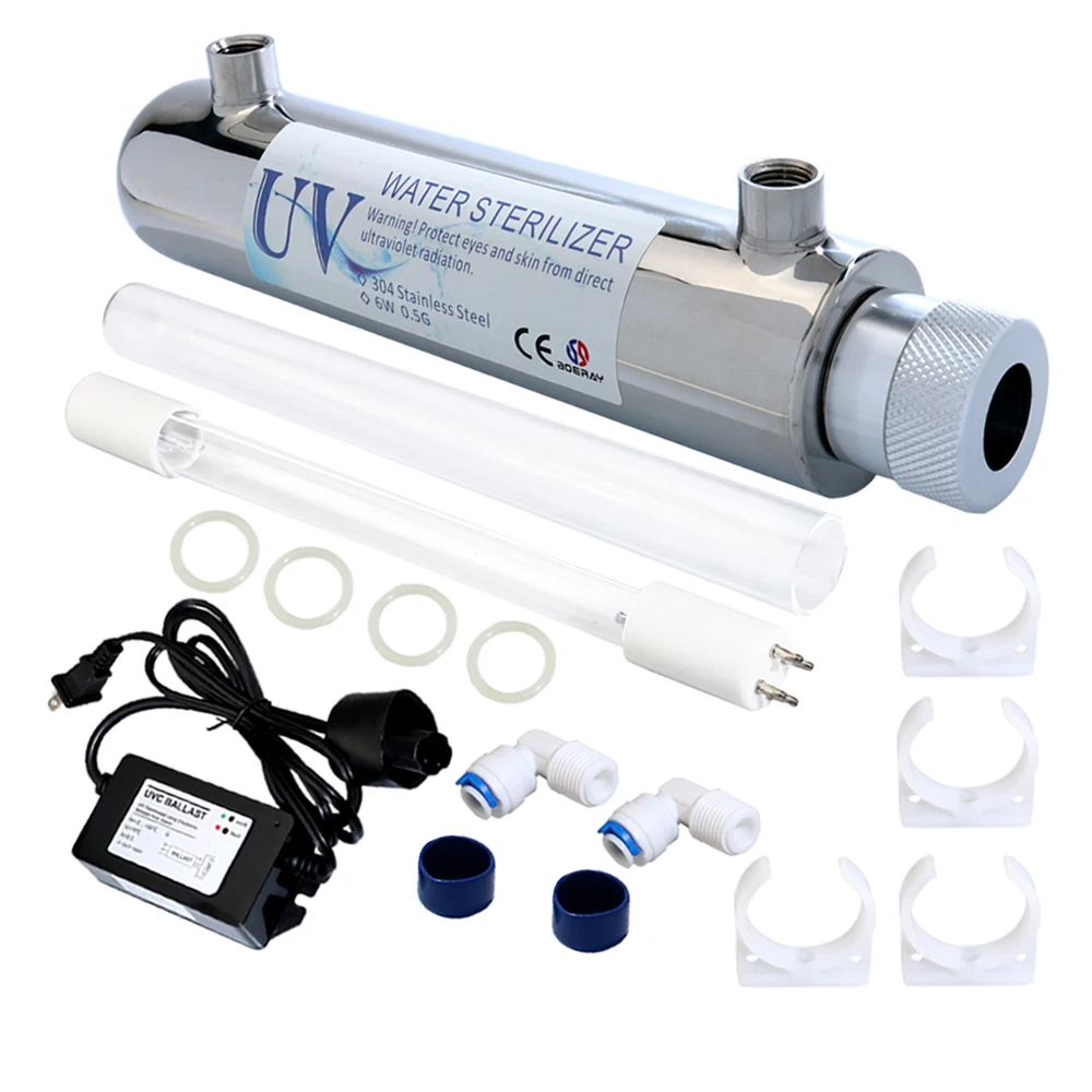 

6W 12W Water Filter Disinfection Treatment Ultraviolet Light Water Purifier Whole House Purification UV Lamp Tube Sterilizer Kit