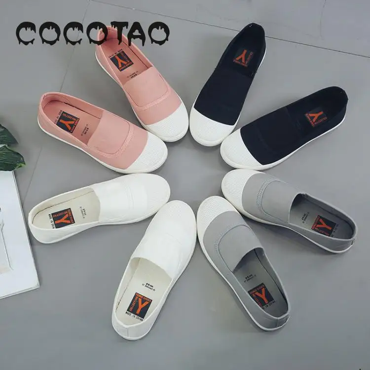 

In The Summer Of 2019 New Female White Shoe Breathable Canvas Shoes, Leisure Cloth Shoes Flat With Single Lazy Students17