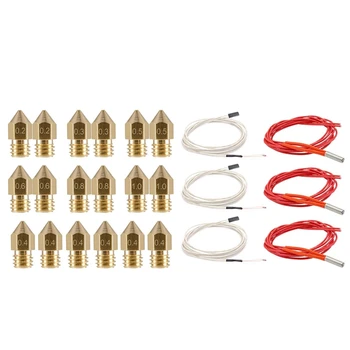 

3Pcs Ntc 3950 100K Thermistor with 1 Meter Wiring and Female Pin Head + 12V 40W 620 Ceramic Cartridge Heater & 18Pcs 3D Printer