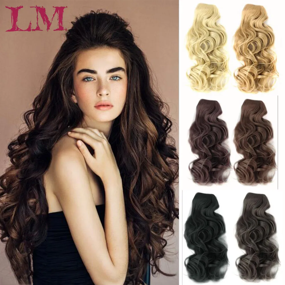 

LM 22 Invisible Wire Extensions One Piece for Ombre Hair Synthetic Hairpiece Ponytail Clip on Wire Fish Line Hair