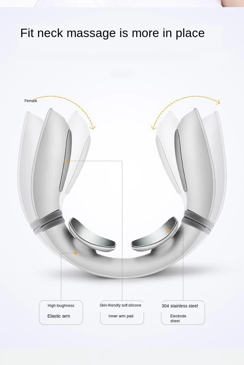 Inteligente sem Fio de Aquecimento Alívio da Dor Pulso Pescoço Massageador Dezenas Ferramenta Cuidados Saúde Relaxamento Carregamento Usb Cervical Ems 12 pescoço massageador dezenas alívio da dor ferramenta