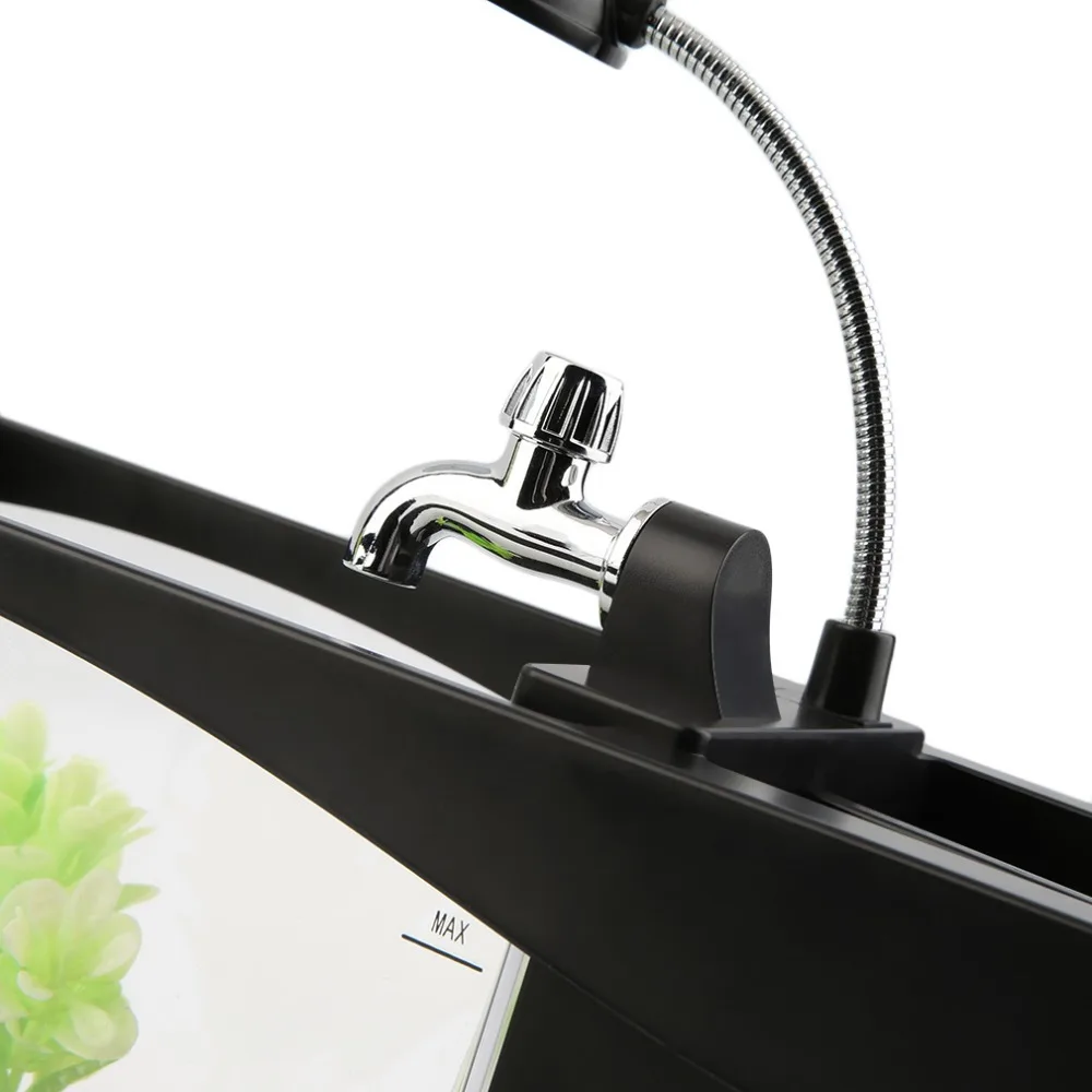 1PCDC 5 в USB Настольный аквариум с ЖК-таймером светодиодный светильник черный цвет 24*10*14 см