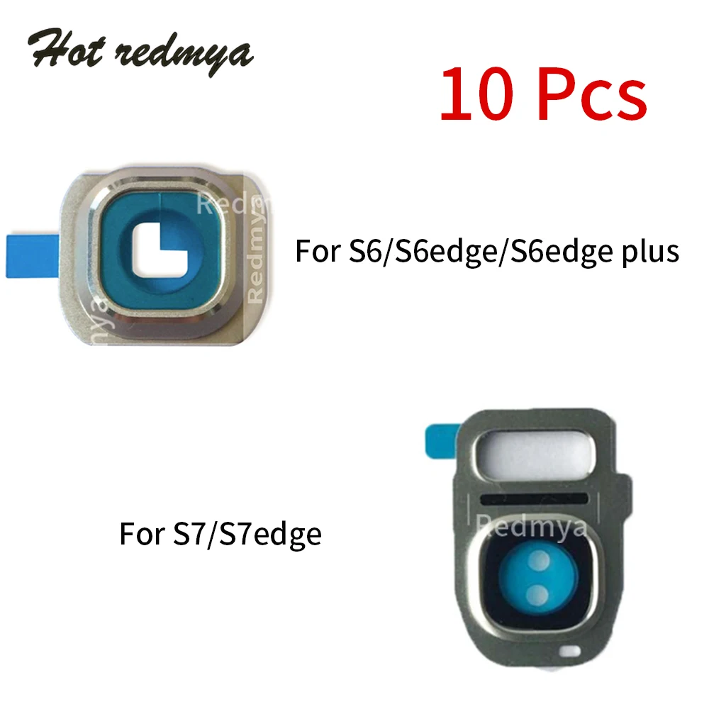 Стеклянный объектив задней камеры 10 шт. для Samsung Galaxy S6 Edge Plus кольцевая крышка S7