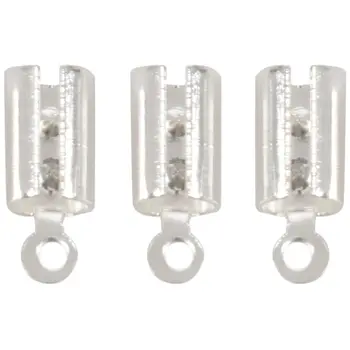 

100pcs Necklace/Cord Crimp End Tips with Loop 7.5x5.2mm