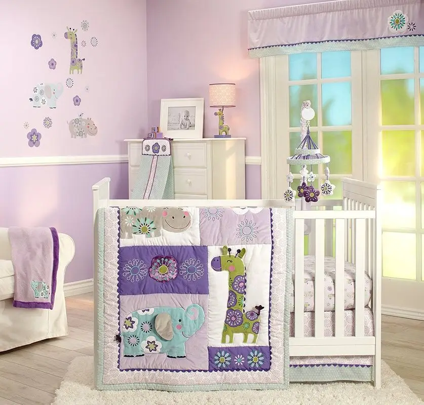 Featured image of post Purple Elephant Crib Bedding Dreampartyworld little elephant crib set baby gift shower bedding dumbo nursery pink blue polka 100 cotton